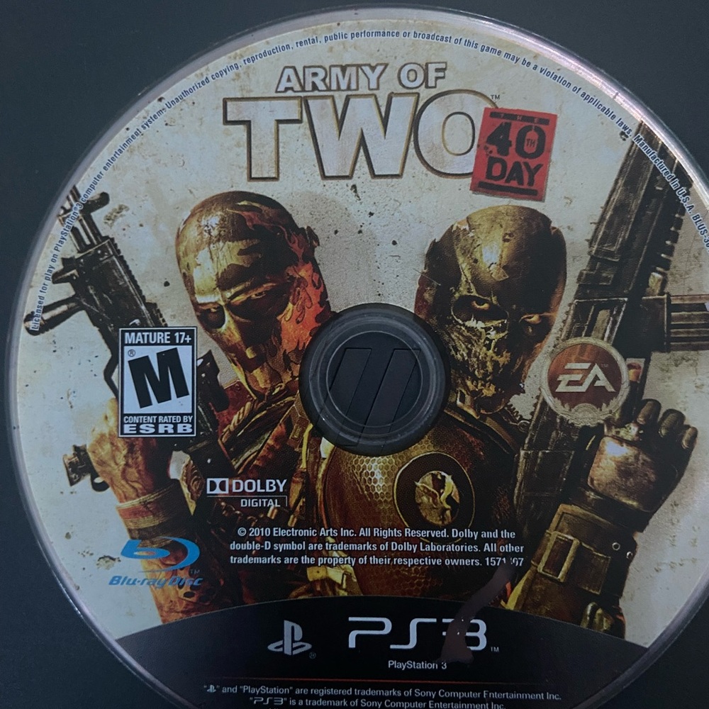 ☾.݁ᛪ༙ 3/$20 🕹️🎮 Army of Two: The 40th Day Game for PS3 - LOOSE + TESTED